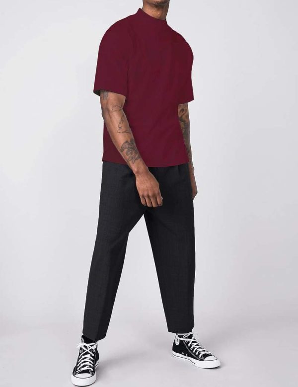 Men’s Slim Fit Mock Turtleneck Short Sleeve top
