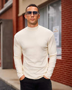 Men’s Ribbed Thermal Mock Turtleneck Long Sleeve