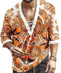 Men’s African Inspired Printed Short Sleeve V Neck
