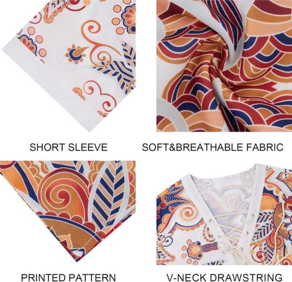 Men’s African Inspired Printed Short Sleeve V Neck
